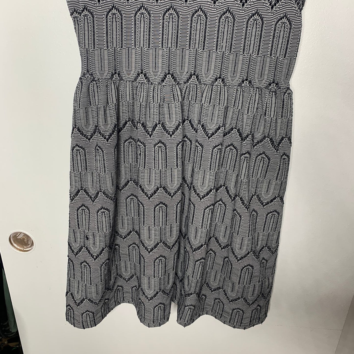 Lucky Brand geometric print embroidered cocktail dress SZ S