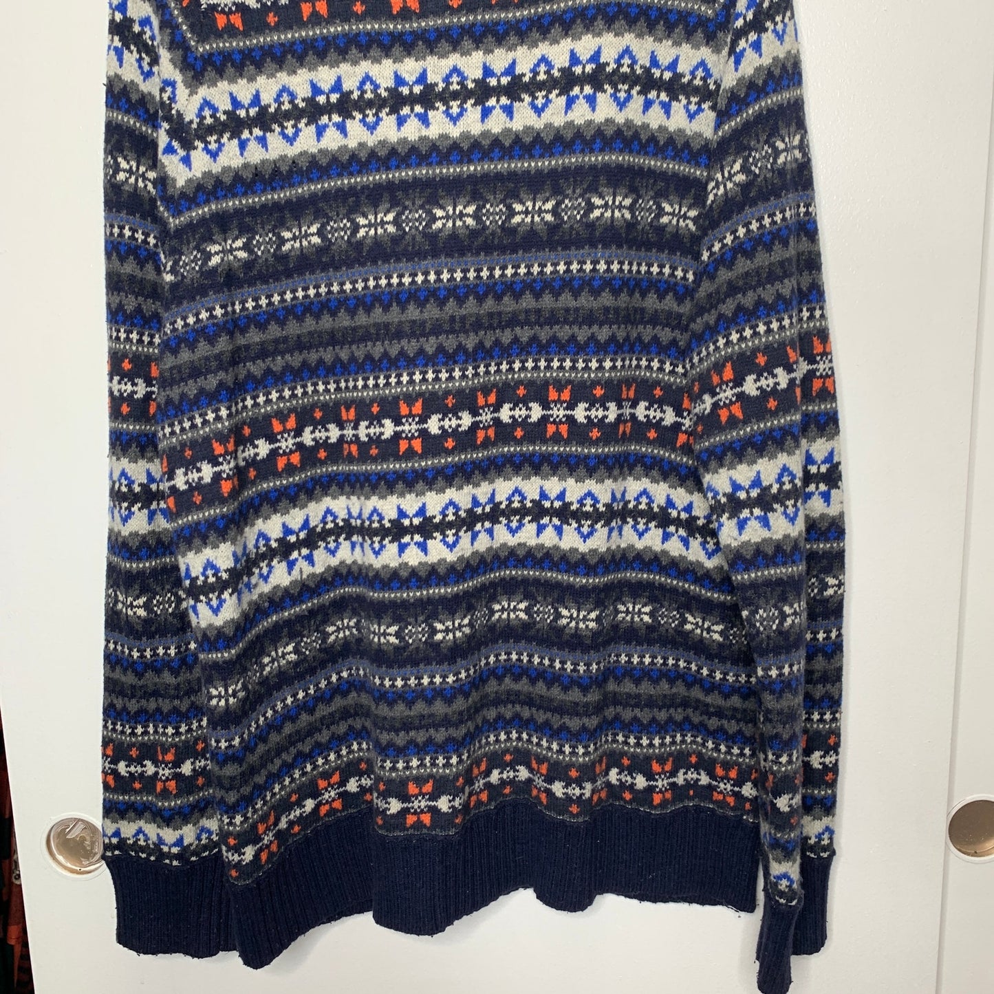 American Eagle fairisle angora rabbit hair chunky knit sweater SZ XL