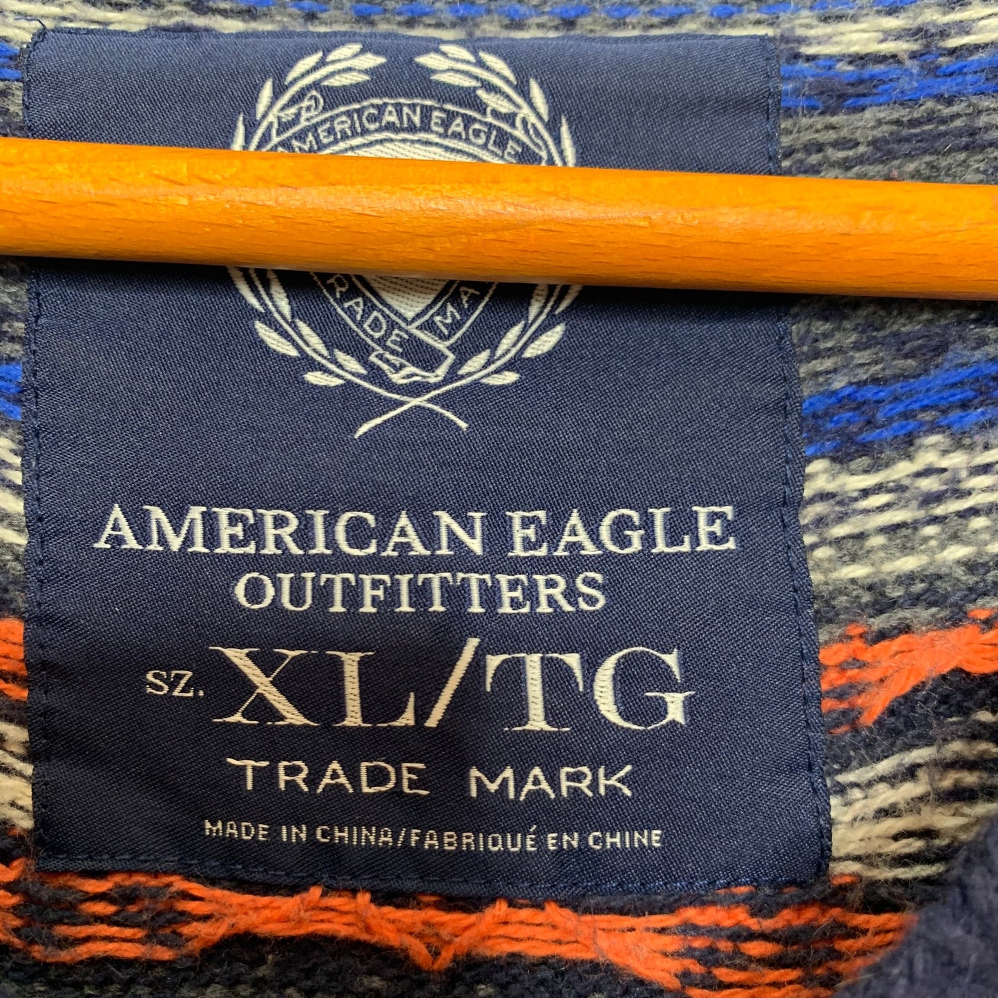 American Eagle fairisle angora rabbit hair chunky knit sweater SZ XL