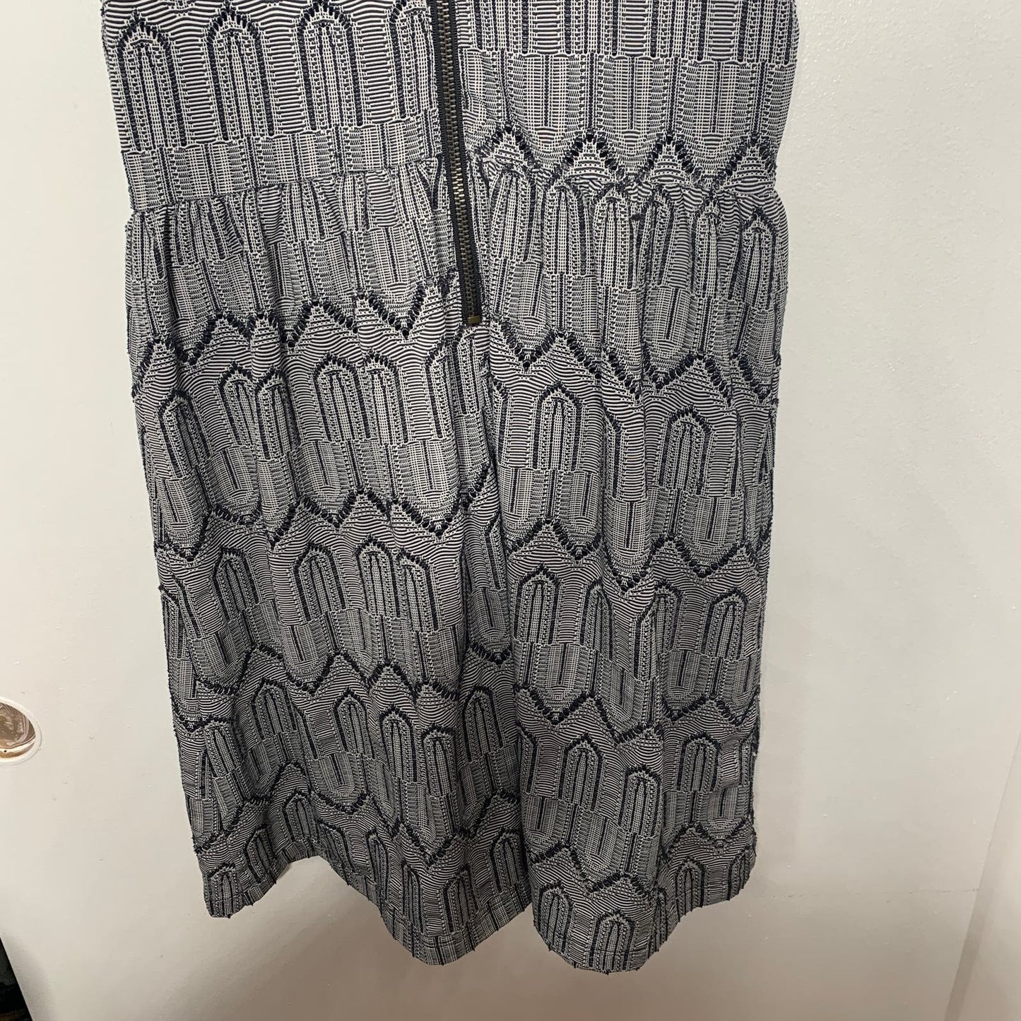 Lucky Brand geometric print embroidered cocktail dress SZ S