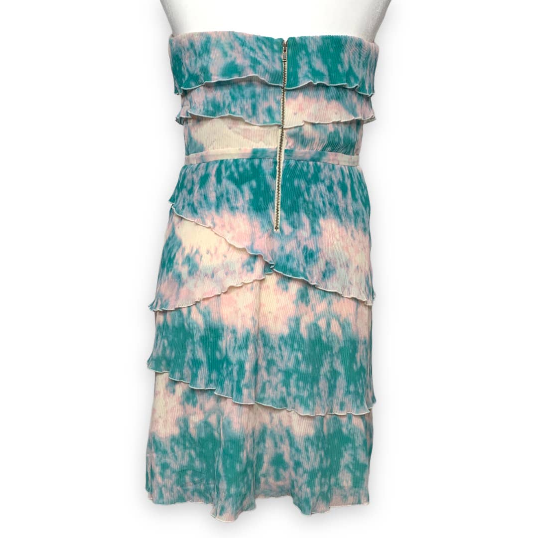 Urban Outfitters Pins & Needles tie dye ruffled strapless dress SZ L