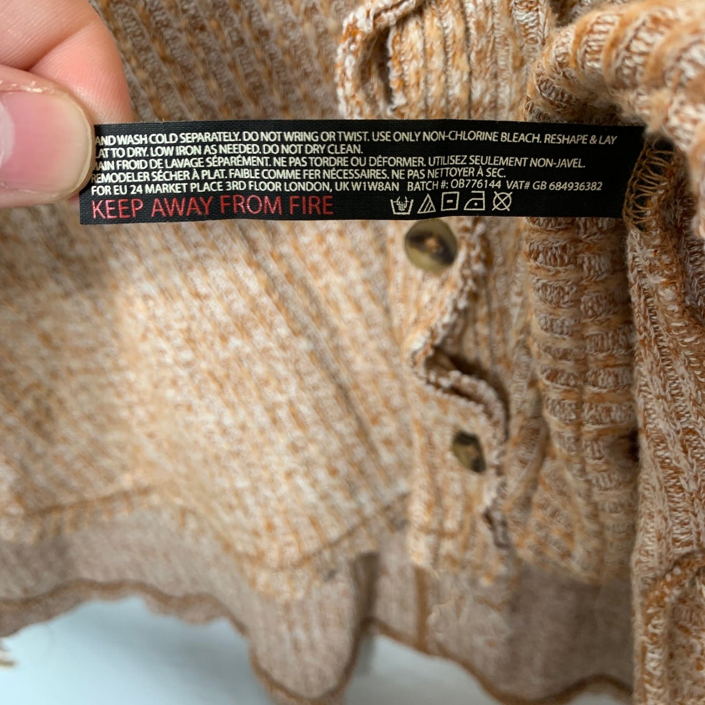 Urban Outfitters Out From Under rust ribbed knit cardigan SZ S