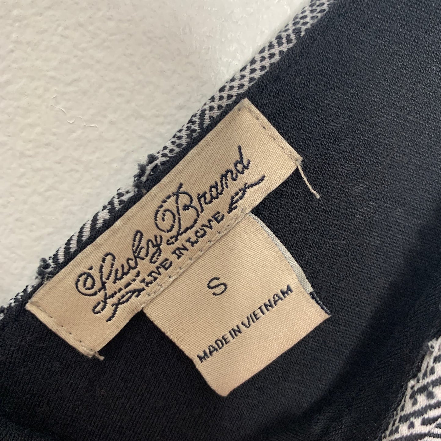 Lucky Brand geometric print embroidered cocktail dress SZ S