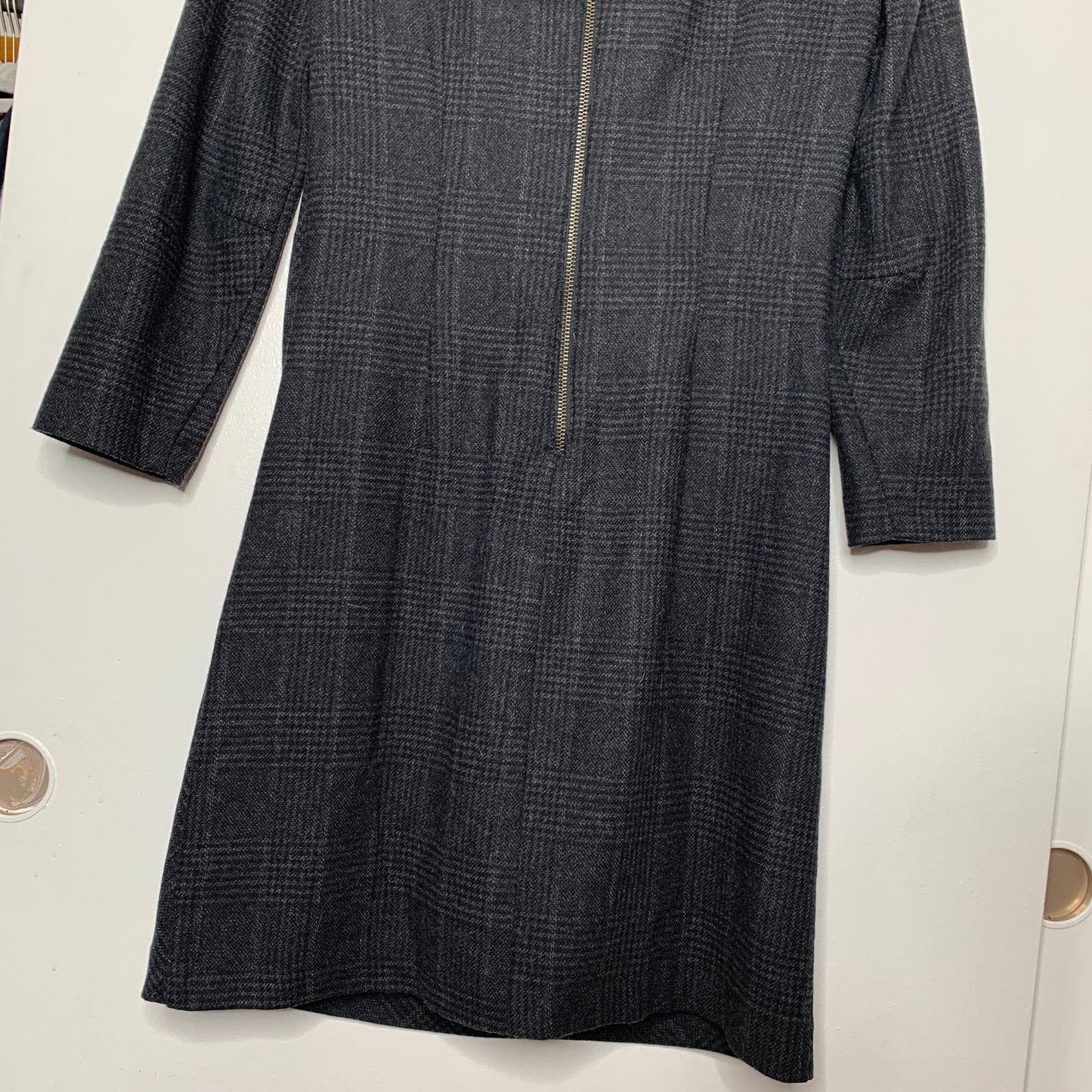 See by Chloe sawtooth plaid wool sheath dress SZ 6