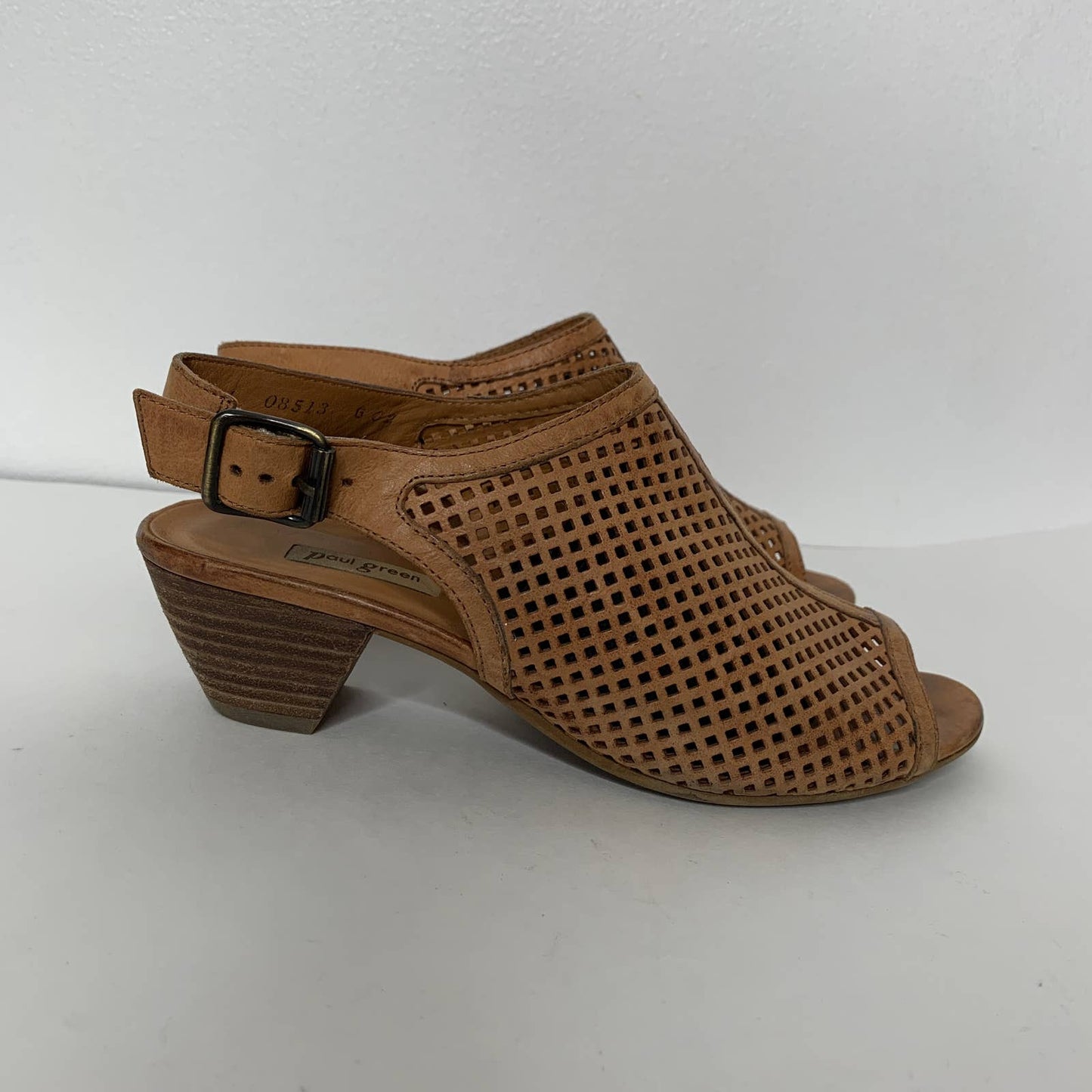 Paul Green Lois perforated leather slingback sandal SZ 6.5