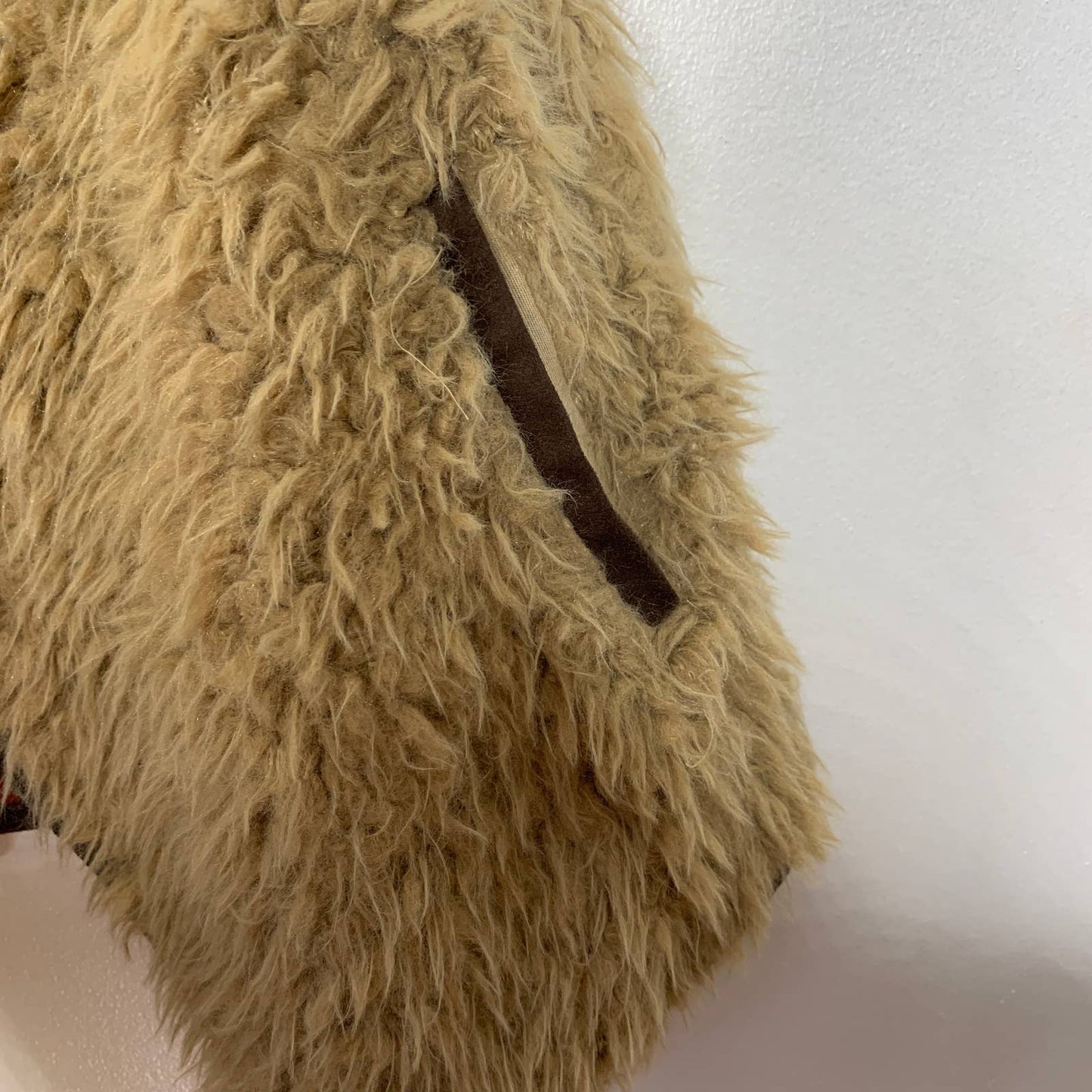 Mossimo plaid flannel lined reversible faux fur vest SZ S/M