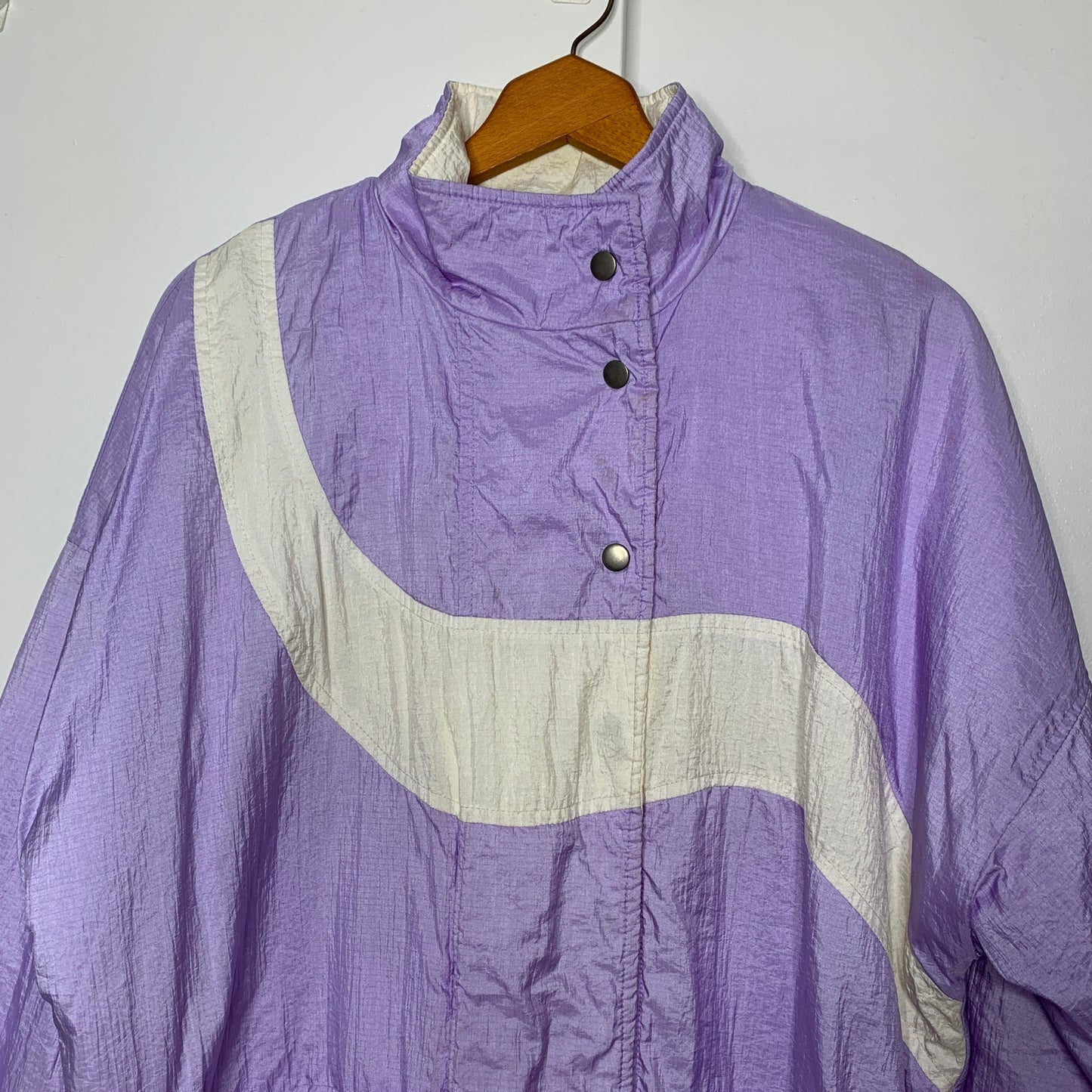 Vintage 80s Northwest Passage women's purple white windbreaker jacket SZ L