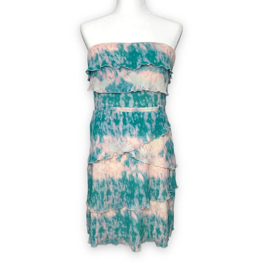 Urban Outfitters Pins & Needles tie dye ruffled strapless dress SZ L