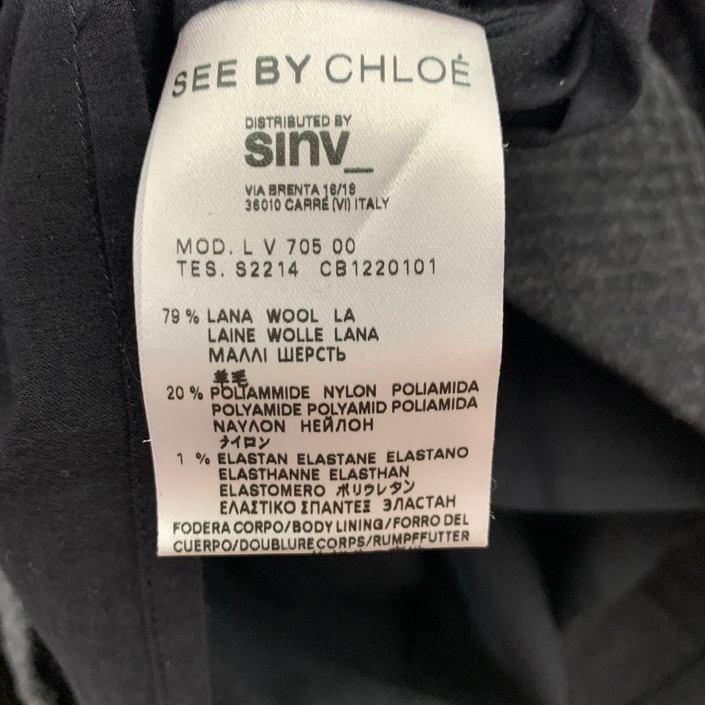 See by Chloe sawtooth plaid wool sheath dress SZ 6