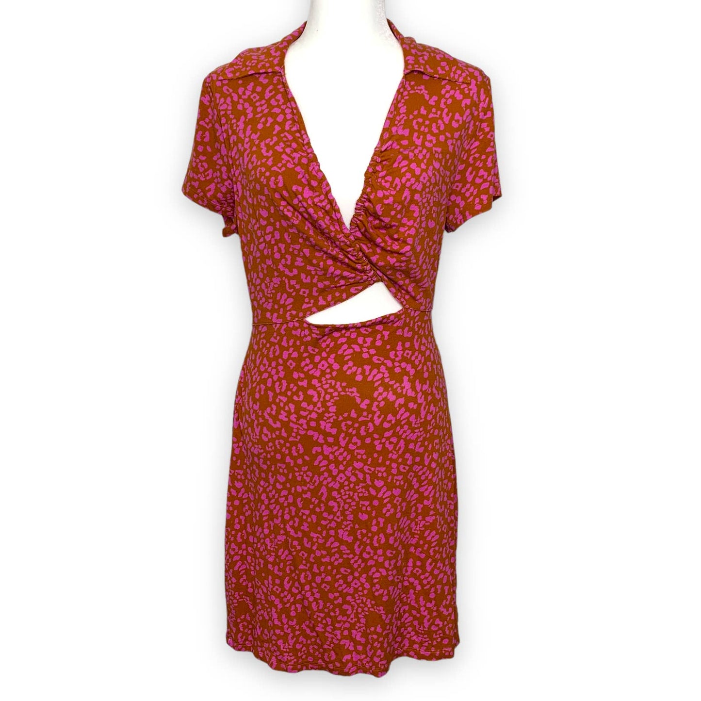 Free People Marsaille leopard print cut out mini dress SZ M