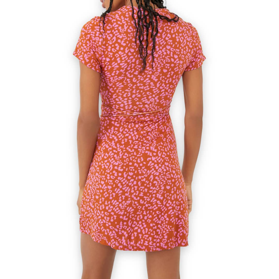 Free People Marsaille leopard print cut out mini dress SZ M