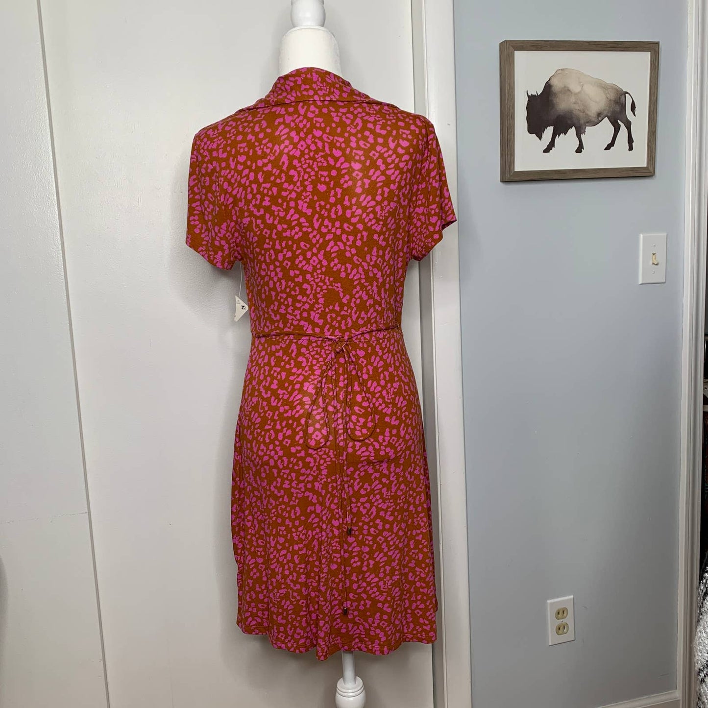 Free People Marsaille leopard print cut out mini dress SZ M