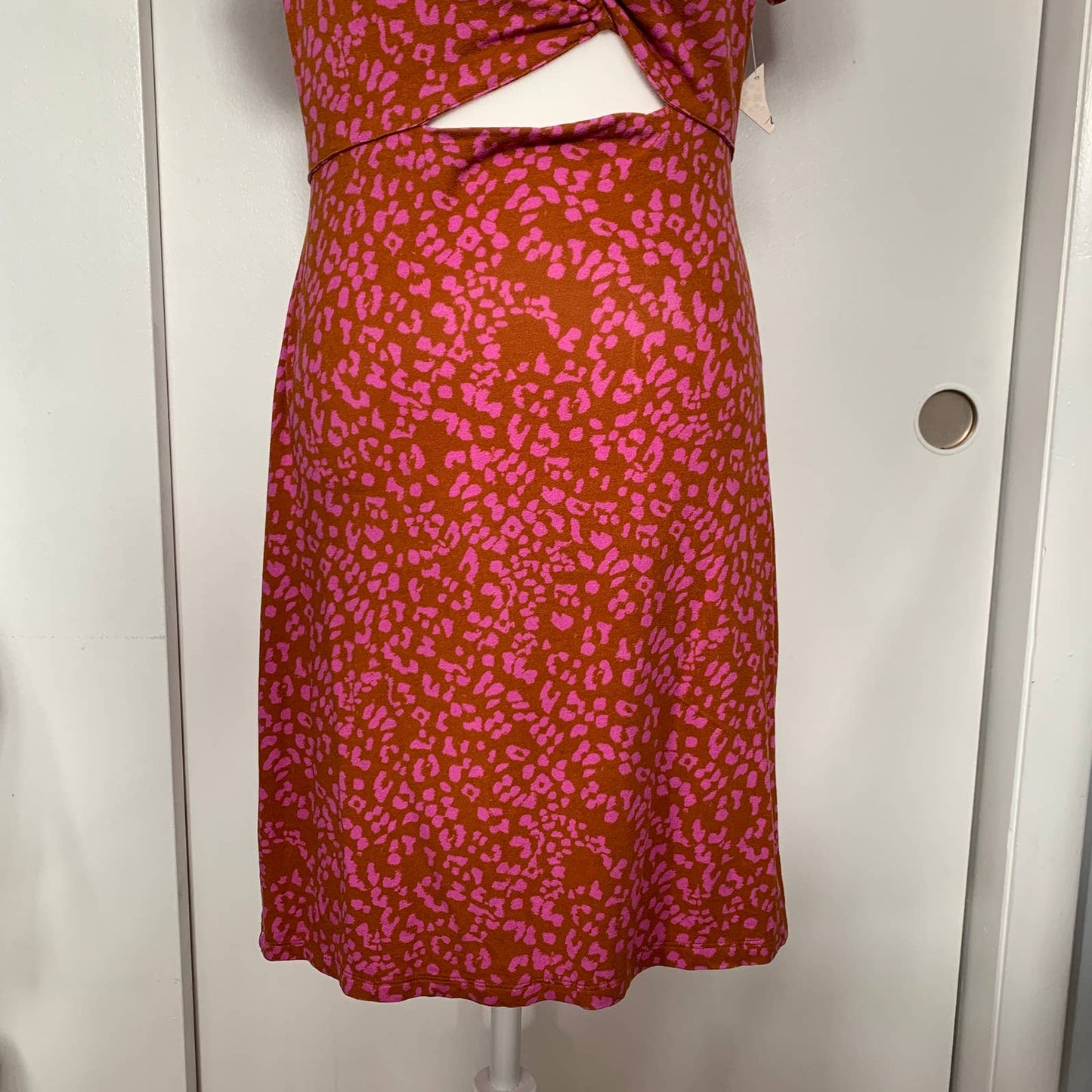 Free People Marsaille leopard print cut out mini dress SZ M