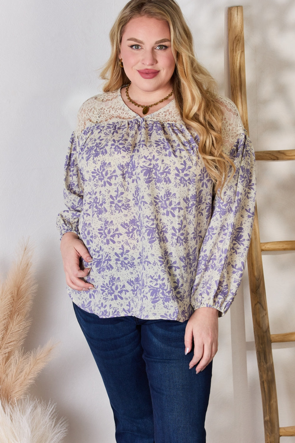 Texas Spring Floral Lace Blouse (S-3X)