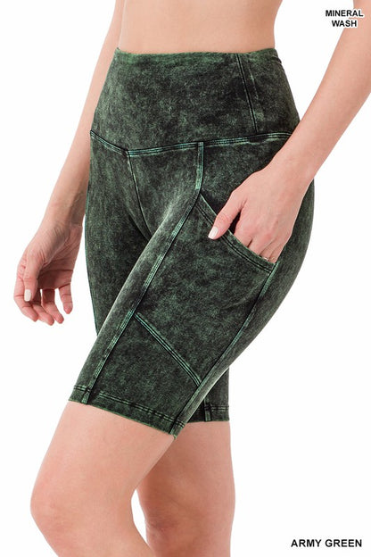 Mineral Wash Biker Shorts (S-XL)