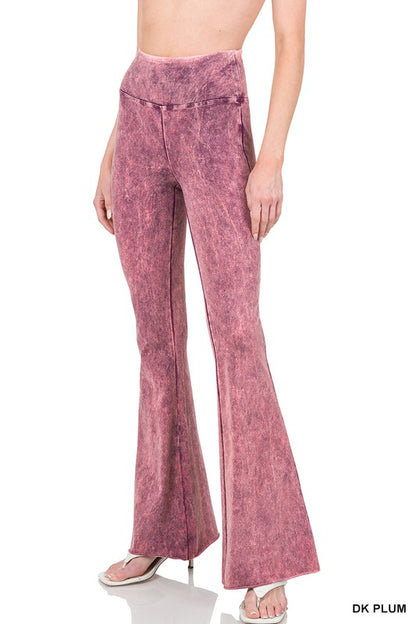 Acid Wash High Waisted Flare Pants (S-XL)