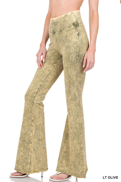 Acid Wash High Waisted Flare Pants (S-XL)