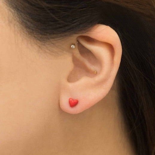 Mini Heart Stud Earrings