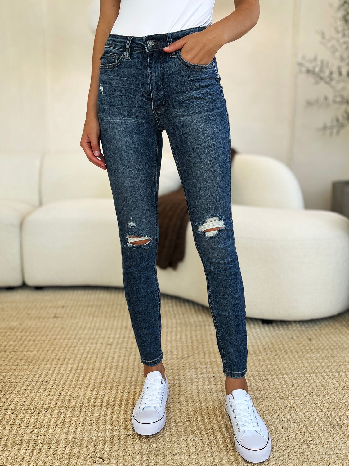 Holly Wood Died Distressed Skinny Jeans (0-24W)