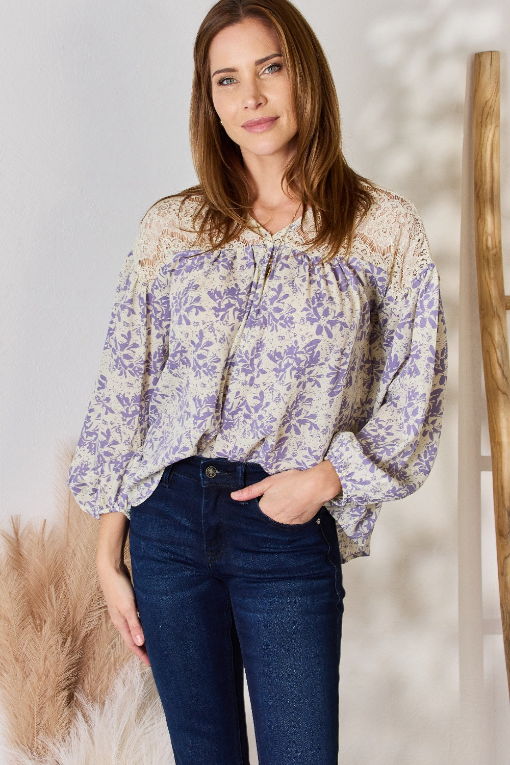 Texas Spring Floral Lace Blouse (S-3X)