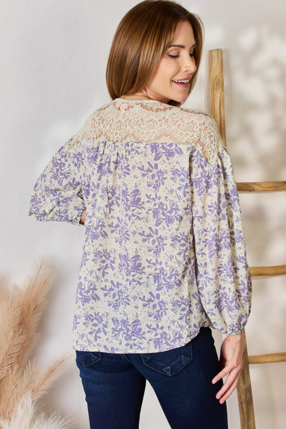 Texas Spring Floral Lace Blouse (S-3X)