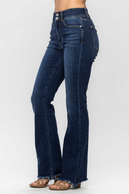 Raised On It Frayed Hem Bootcut Jeans (0-24W)