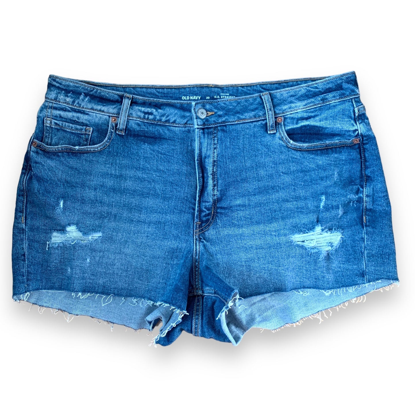 Old Navy OG Straight raw hem denim jean shorts SZ 20