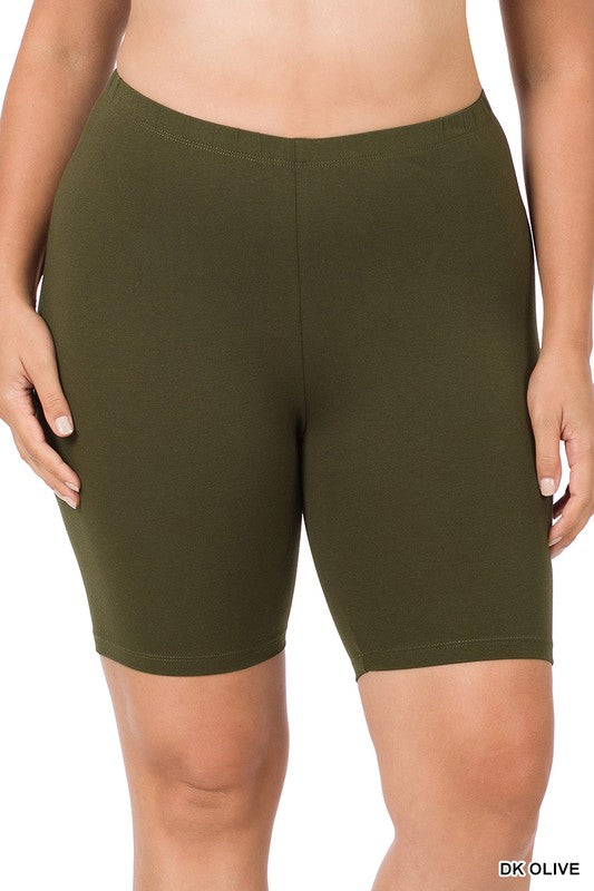 Solid Bike Shorts (1X-3X)