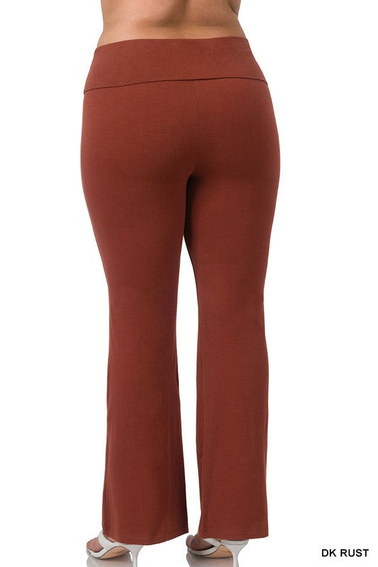 Fold Over Flare Yoga Pants (1X-3X)