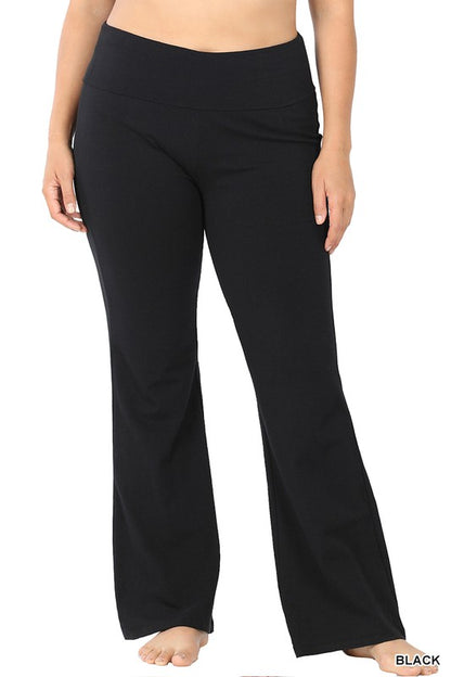 Fold Over Flare Yoga Pants (1X-3X)