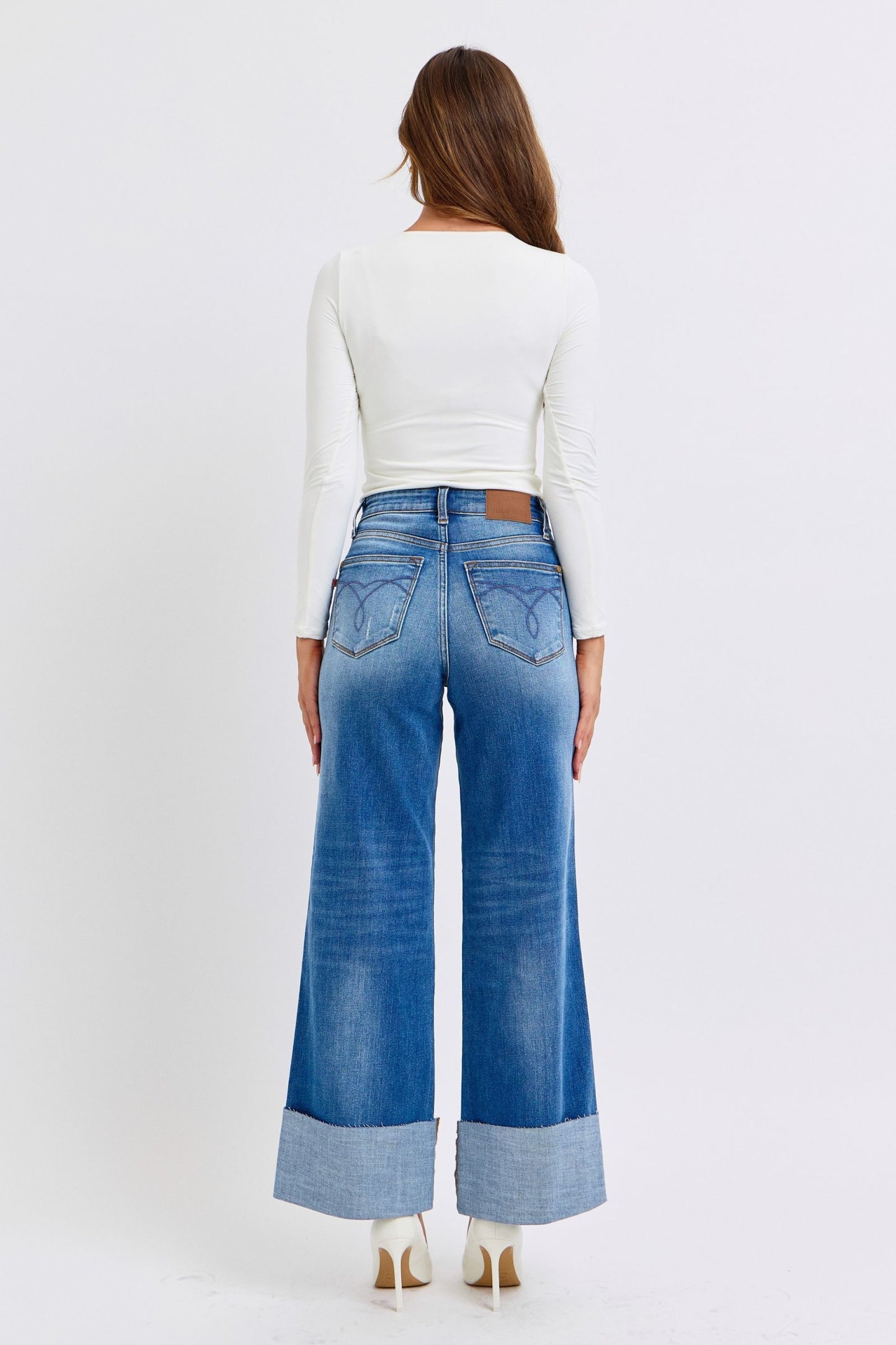 Hamptons Summer Distressed Wide Leg Jeans (0-24W)