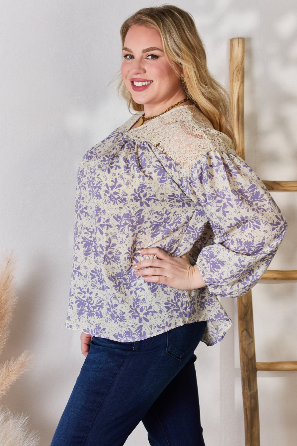 Texas Spring Floral Lace Blouse (S-3X)