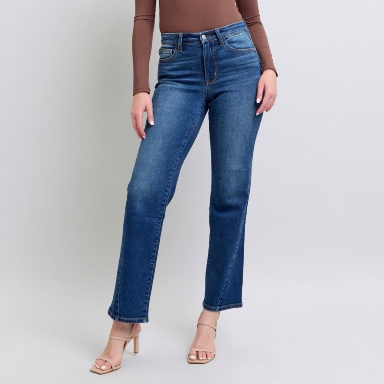 Partition Seam Straight Leg Jeans (0-24W)