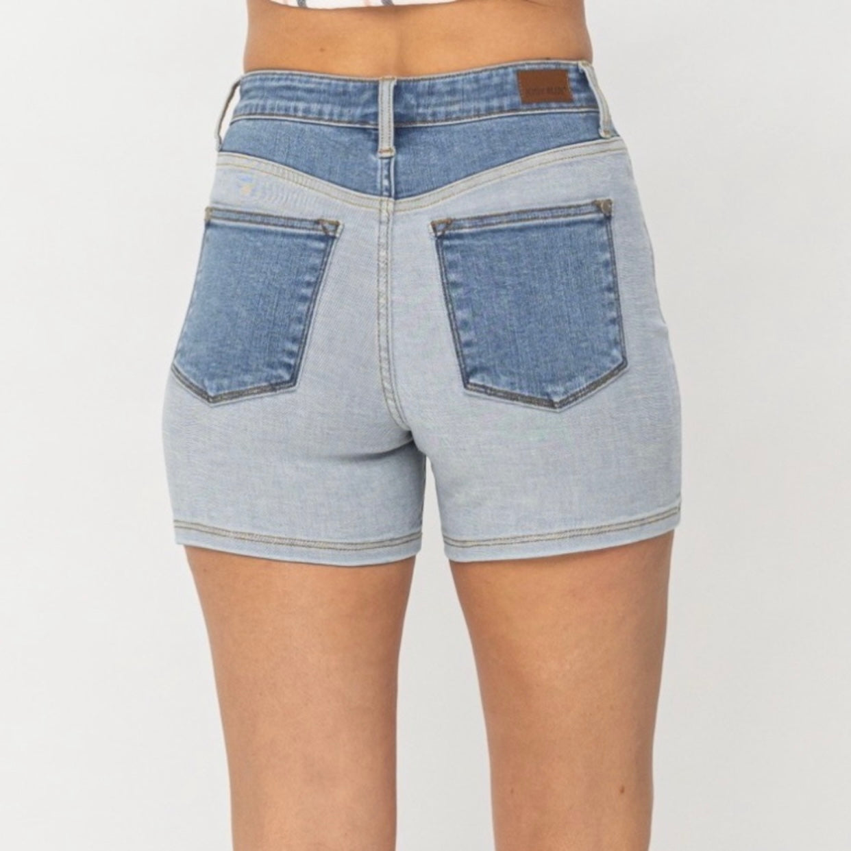 Beach Daze Color Block Denim Shorts (S-3X)