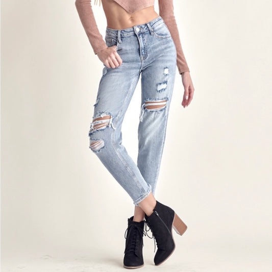 Rebellion Cropped Mom Jeans (0-15)
