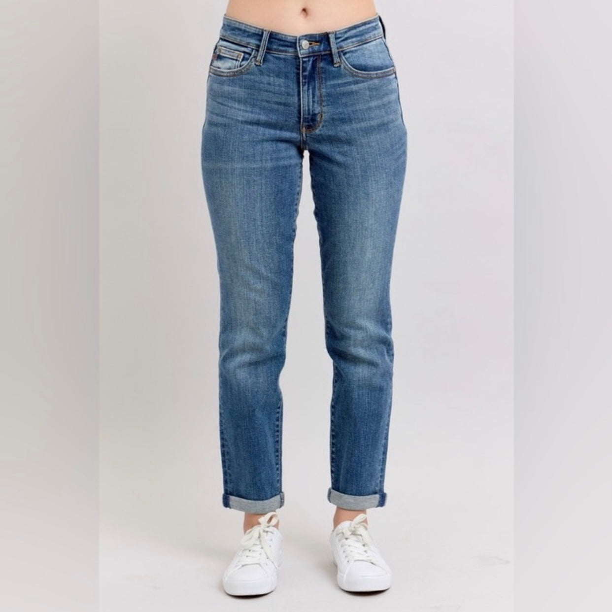 Judy Blue Here On Earth Cuffed Boyfriend Jeans (0-24W)