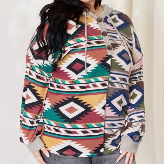 Desert Oasis Geometric Hoodie (S-3X)