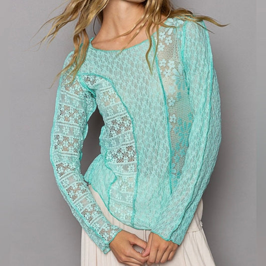 Into Thin Air Sheer Lace Top (S-L)