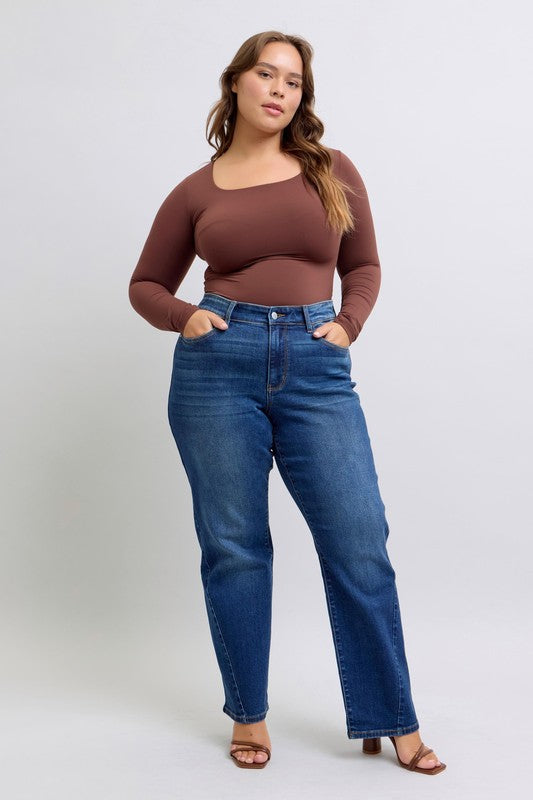 Judy Blue Partition Seam Straight Leg Jeans (0-24W)