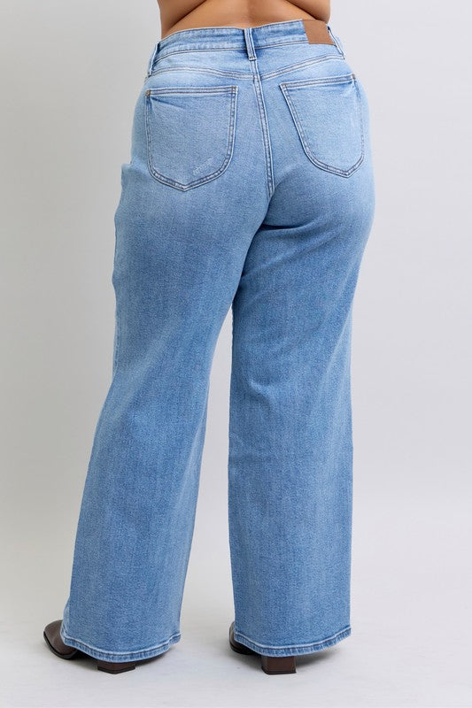 Judy Blue Tragic Kingdom Wide Leg Jeans (0-24W)