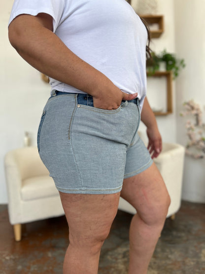 Judy Blue Beach Daze Color Block Denim Shorts (S-3X)