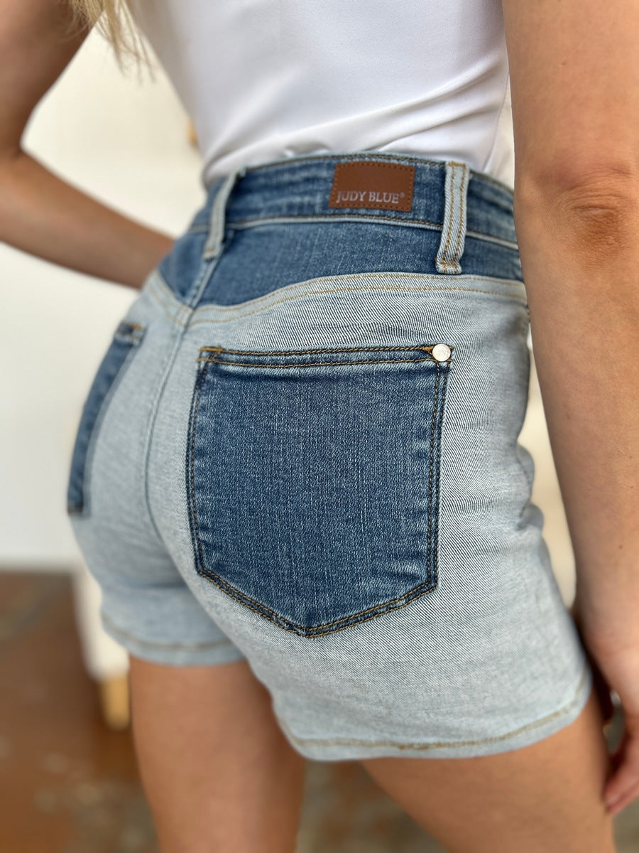 Judy Blue Beach Daze Color Block Denim Shorts (S-3X)