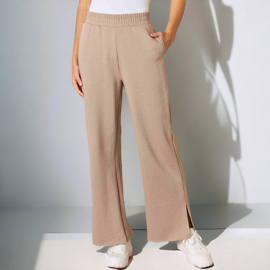 Maisie Sand Slit Hem Wide Leg Pants (S-XL)