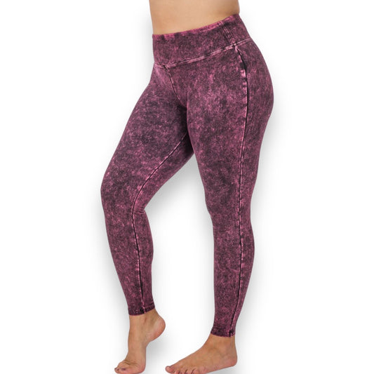 Mineral Wash Yoga Leggings (1X-3X)