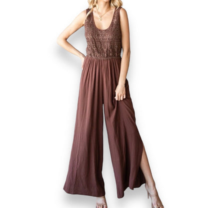 Marcy Crochet Wide Leg Jumpsuit (S-L)