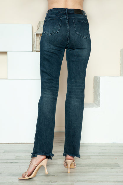 Burning Down Button Fly Straight Leg Jeans (0-24W)