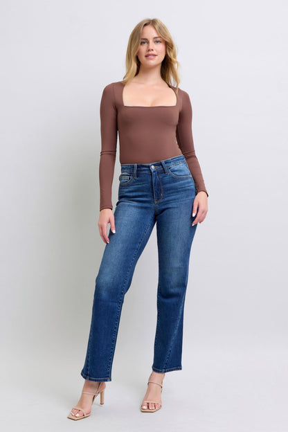 Partition Seam Straight Leg Jeans (0-24W)