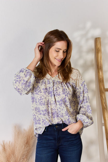 Texas Spring Floral Lace Blouse (S-3X)