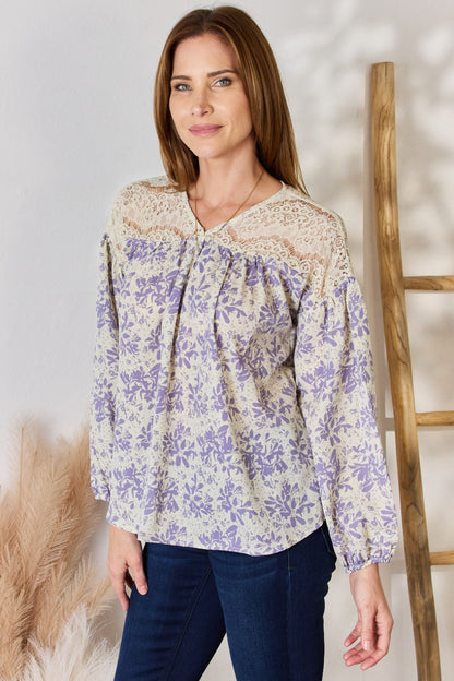 Texas Spring Floral Lace Blouse (S-3X)