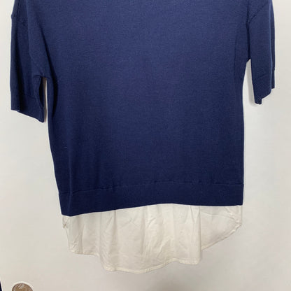 Halogen navy blue layered sweater top SZ XS